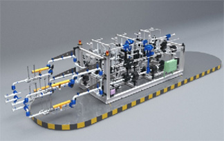 Liquid hydrogen loading and unloading skid